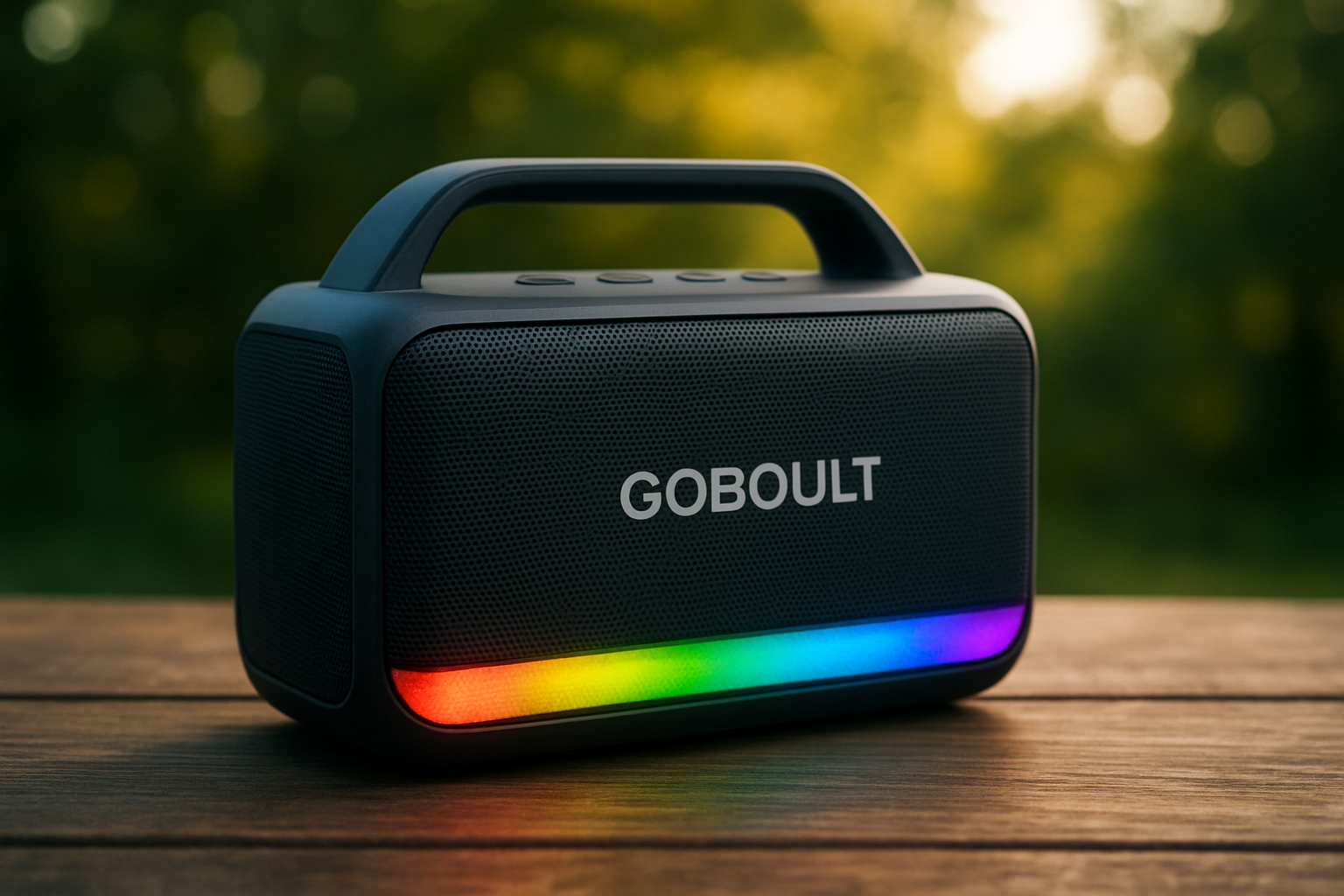 GOBOULT Bassbox Q20 Portable Speaker Pumps Epic Sound with 20W Output and RGB Lights for Outdoor Vibes