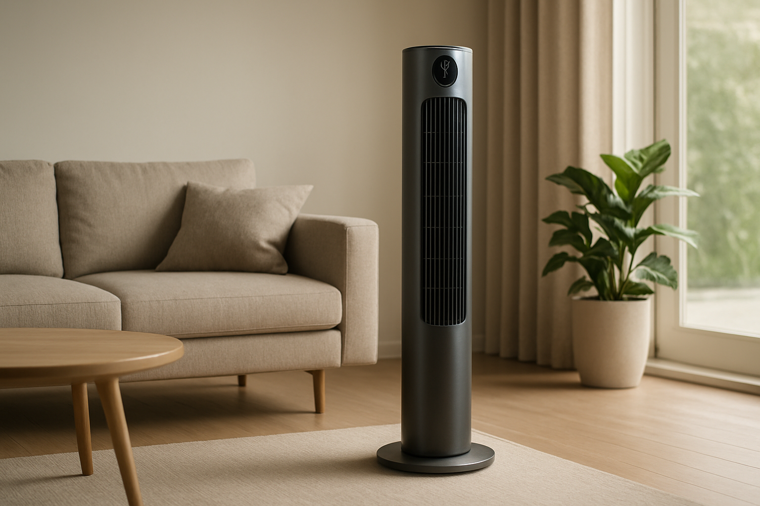 LG PuriCare AeroTower Fan Purifier Towers Over Dust with 360-Degree Airflow and Plasmaster Ionizer for Living Rooms